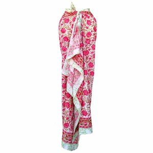 Stylish and Versatile 100% Cotton Hand Block Print Sarong - Perfect for Beach, T